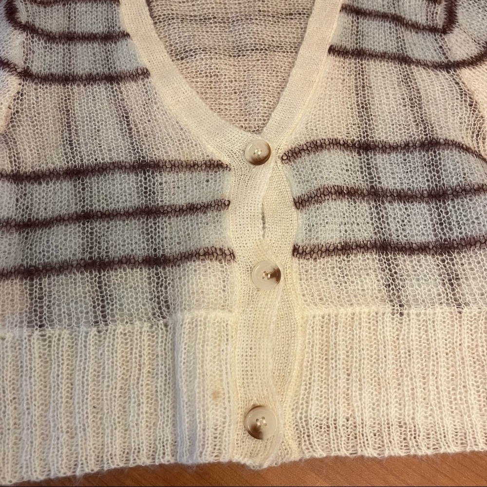 VTG plaid knit cropped cardigan - Picture 2 of 4